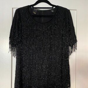Scotch & Soda Beaded Top in Black